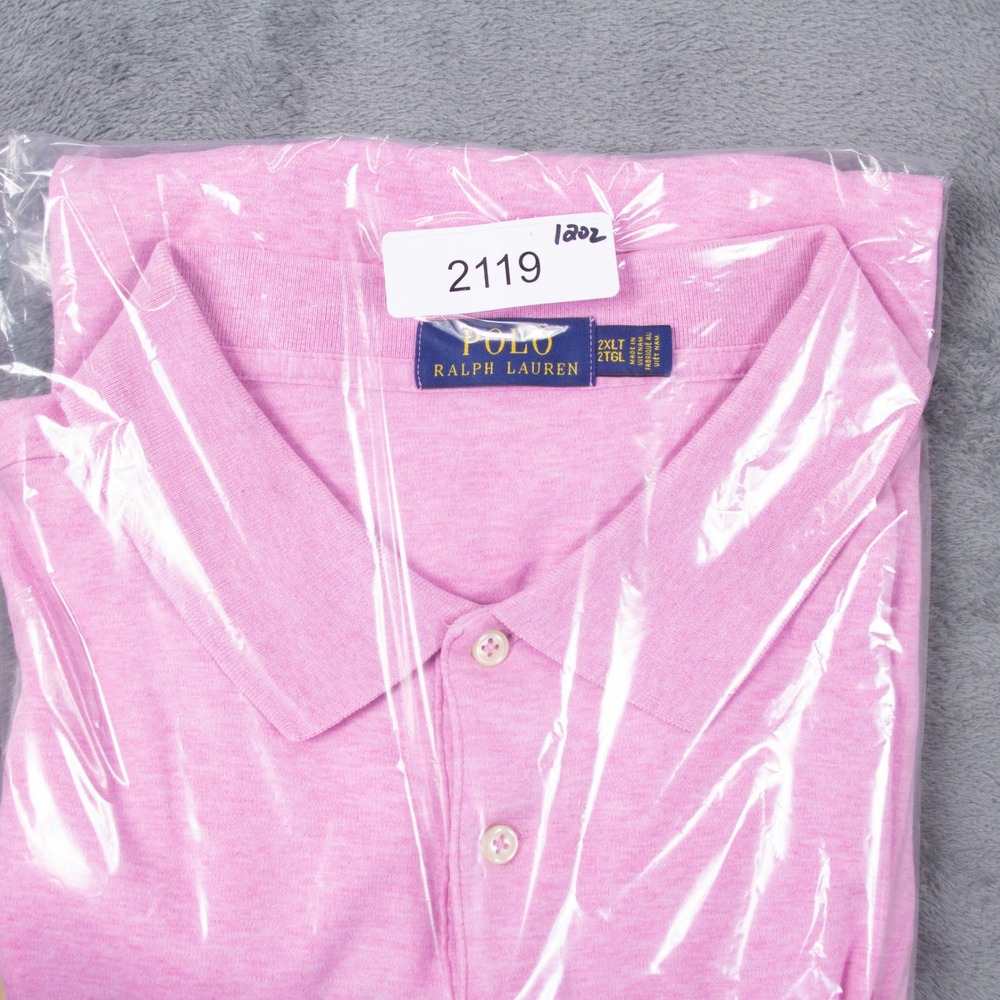 Polo Ralph Lauren Mens 2XLT Pink Heather Short Sleeve Flesh Pony Polo Shirt - Picture 10 of 10